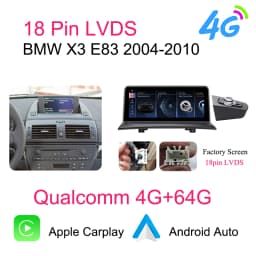 Bonroad Qualcomm 4+64GB/8+128GB Android 14 Car Video Players with GPS Navigation for BMW X3 E83 2003–2011, Featuring Factory‑Installed Screen and CarPlay