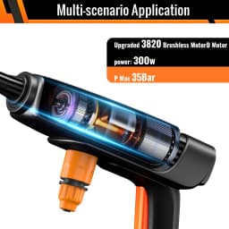 High Pressure Washer, Foam Sprayer, 6-in-1 Multifunctional Nozzle and 180° Rotating Nozzle for Cleaning and Watering