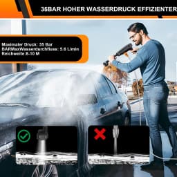 High Pressure Washer, Foam Sprayer, 6-in-1 Multifunctional Nozzle and 180° Rotating Nozzle for Cleaning and Watering