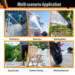 High Pressure Washer, Foam Sprayer, 6-in-1 Multifunctional Nozzle and 180° Rotating Nozzle for Cleaning and Watering