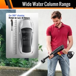 High Pressure Washer, Foam Sprayer, 6-in-1 Multifunctional Nozzle and 180° Rotating Nozzle for Cleaning and Watering