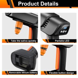 High Pressure Washer, Foam Sprayer, 6-in-1 Multifunctional Nozzle and 180° Rotating Nozzle for Cleaning and Watering
