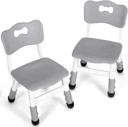 2Pcs Stackable School Chairs Kids Chairs Toddler Chair Height Adjustable Stools Ottomans