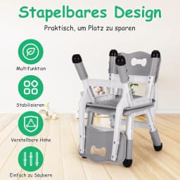 2Pcs Stackable School Chairs Kids Chairs Toddler Chair Height Adjustable Stools Ottomans