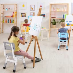 2Pcs Stackable School Chairs Kids Chairs Toddler Chair Height Adjustable Stools Ottomans