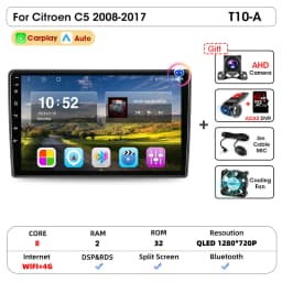 Srnubi 2 Din Car Radio For Citroen C5 2008-2017 Multimedia Player Carplay Android auto Stereo Autoradio GPS Navegador Head Unit