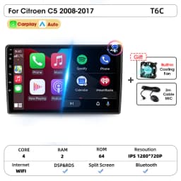 Srnubi 2 Din Car Radio For Citroen C5 2008-2017 Multimedia Player Carplay Android auto Stereo Autoradio GPS Navegador Head Unit