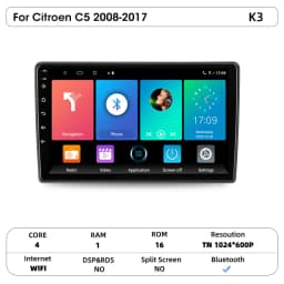 Srnubi 2 Din Car Radio For Citroen C5 2008-2017 Multimedia Player Carplay Android auto Stereo Autoradio GPS Navegador Head Unit
