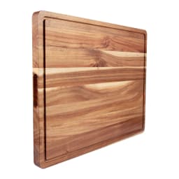 Acacia Large Wood Cutting Board 1.5 Inches Thick Butcher Block Cheese Charcuterie Board with Side Handles and Juice Grooves