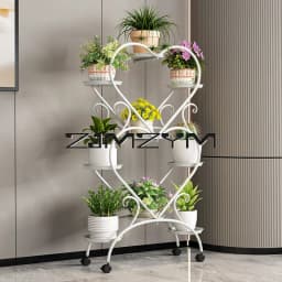 5/6/9 Potted Flower Metal Shelves Plant Rack Plant Pot Stand Decoration for Indoor Outdoor Garden