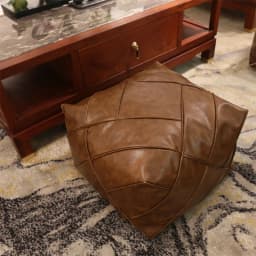 Upgraded Moroccan PU Leather Seat Pier Cushion Cover Floor Tatami Square Futon Lazy Sofa Stool Footstool Folk Decor Chair Cover