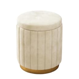 Luxury Vanity Makeup Stool Round Dressing Chair with Storage Upholstered Bench for Bedroom Modern Side Stool Furniture
