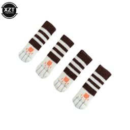 4Pcs/lot Table And Chair Foot Pad Foot Cover Protective Cover Cat Claw Knitted Socks Mute Wear-resistant Non-slip Mat Home Mat
