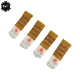4Pcs/lot Table And Chair Foot Pad Foot Cover Protective Cover Cat Claw Knitted Socks Mute Wear-resistant Non-slip Mat Home Mat
