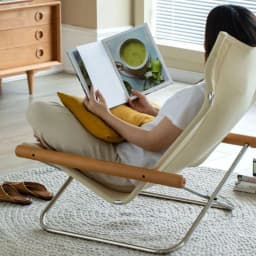 Japanese Simple Canvas Sofa Chaise Longue Japanese Balcony Household Lazy Outdoor Leisure Beach Chair Folding Chair