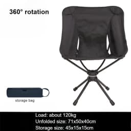 Swivel Detachable Chairs Camping Folding Chair Outdoor Backpacking Lightweight Seat with Carry Bag for Fishing Hiking