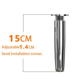 4 Pcs 8-15CM Bright Chrome Adjustable Aluminum Alloy Furniture Legs Cabinet Table And Chair Sofa Leg With Non-Slip Rubber Base