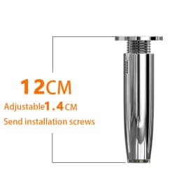 4 Pcs 8-15CM Bright Chrome Adjustable Aluminum Alloy Furniture Legs Cabinet Table And Chair Sofa Leg With Non-Slip Rubber Base