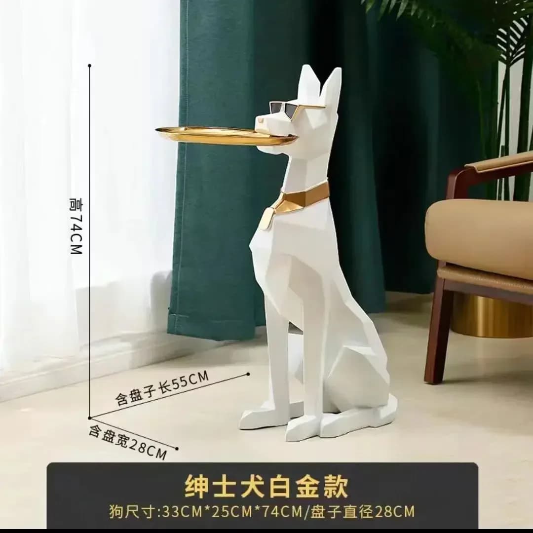 HotLarge, Creative, Floor-to-ceiling, Gentleman Dog, Ornament Light Luxury Living Room Decoration TV Cabinet, Home, Tray, New Ho