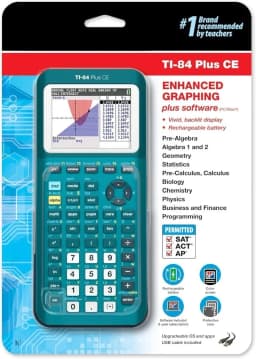TI-84 Plus CE Color Graphing Calculator, Teal (Metallic)