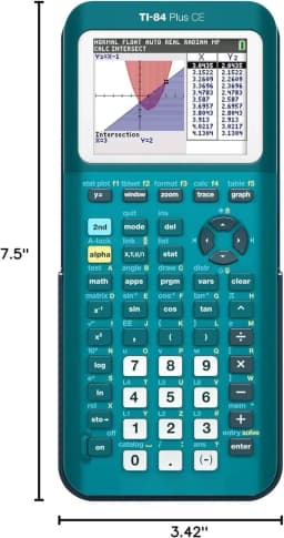 TI-84 Plus CE Color Graphing Calculator, Teal (Metallic)