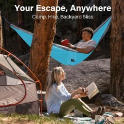 Camping Hammock Is a Portable Hammock with Tree Ties and Carry On Bags, Essential Camping Equipment