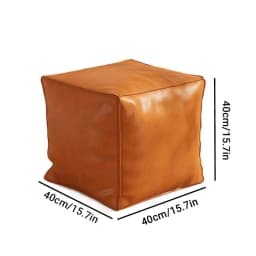 Foot Rest Non-Slip Storage Stool Large Capacity Waterproof Unstuffed Cushion Cover Stackable Thicken Leather Pouf Shoe-changing