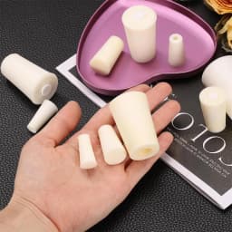 2PCS Silicone Stopper White Semi-transparent With 8mm Holes Tapered Reusable Lab Seal Stoppers Suitable for Test Tubes Flasks