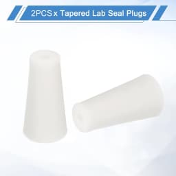 2PCS Silicone Stopper White Semi-transparent With 8mm Holes Tapered Reusable Lab Seal Stoppers Suitable for Test Tubes Flasks
