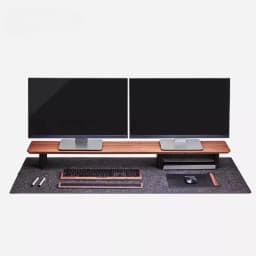 Premium Black Walnut Wood Monitor Stand Office Riser for Computer Screen Extra Long Laptop Rack Desktop Management Storage Shelf