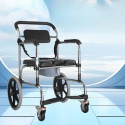 Foldable Toilet Chair with Arms - Heavy Duty Commode for Elderly/Disabled, Non-Slip Bidet Seat, Home Medical Mobility Aid