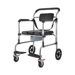 Foldable Toilet Chair with Arms - Heavy Duty Commode for Elderly/Disabled, Non-Slip Bidet Seat, Home Medical Mobility Aid