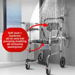 Foldable Toilet Chair with Arms - Heavy Duty Commode for Elderly/Disabled, Non-Slip Bidet Seat, Home Medical Mobility Aid