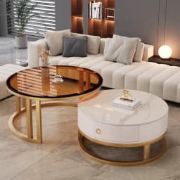 Luxury Modern Coffee Table Designer Livingroom Extra Large Coffee Table Restaurant Table Basse Ronde De Salon Nordic Furniture