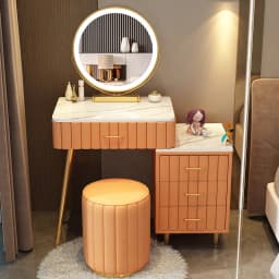 Women Pink Dressing Table Makeup Chair Modern Bedside Cosmetics Dressing Table Bedroom Cabinet Vestidores Postmodern Furniture