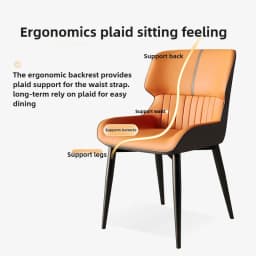 Nordic Dining Chairs,Simple Backrest Chairs for Home Use,Restaurant Chairs, Soft Bags, Hotel Dining Tables, Chair, Desks, Chairs