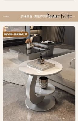 BJ BJ Light Luxury Living Room Sofa Side Table Balcony Small Round Table Advanced Sense Creative Home Small Coffee Table Advanc
