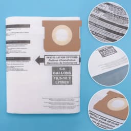 5PC Replacement Wet/Dry Vacuum Bags Dust Bags for Shop-Vac Ridgid 5-8 Gallon Vacuum Cleaner 9066100 90661 906-61