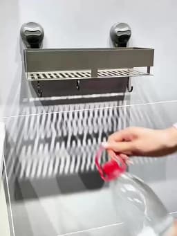Suction Cup Bathroom Organizer Wall Mounted Toilet Wash Basin Shower Gel Storage Rack No Drilling Required Bathroom Shelf