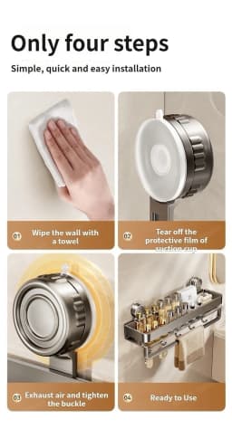 Suction Cup Bathroom Organizer Wall Mounted Toilet Wash Basin Shower Gel Storage Rack No Drilling Required Bathroom Shelf