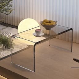 Transparent acrylic side table simple tatami bedroom window bed low small table household bay window coffee table