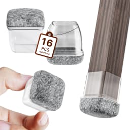 16PCS Silicone Chair Leg Floor Protectors with Wrapped Felt Sofa Table Feet Pads Non Slip Reduce Noise for Hardwood Floors