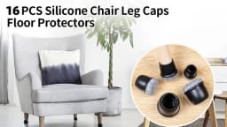 16PCS Silicone Chair Leg Floor Protectors with Wrapped Felt Sofa Table Feet Pads Non Slip Reduce Noise for Hardwood Floors