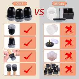 16PCS Silicone Chair Leg Floor Protectors with Wrapped Felt Sofa Table Feet Pads Non Slip Reduce Noise for Hardwood Floors