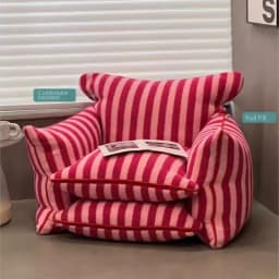 MOMO Simple Household Living Room Leisure Lazy Sofa Net Red Striped Bedroom Tatami Creative Backrest Chaise Longue