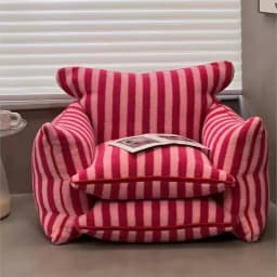 MOMO Simple Household Living Room Leisure Lazy Sofa Net Red Striped Bedroom Tatami Creative Backrest Chaise Longue