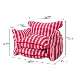 MOMO Simple Household Living Room Leisure Lazy Sofa Net Red Striped Bedroom Tatami Creative Backrest Chaise Longue