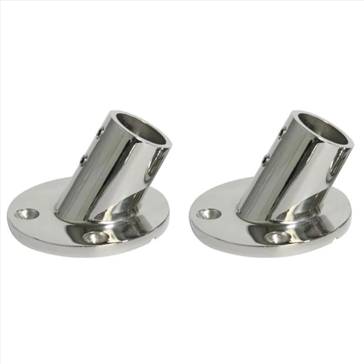 BAAU 2X Marine Stainless Steel 60 Degree 22mm 7/8 Inch Tube Round Base Hand Rail Railing Fitting Yachts Accessories