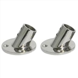 BAAU 2X Marine Stainless Steel 60 Degree 22mm 7/8 Inch Tube Round Base Hand Rail Railing Fitting Yachts Accessories