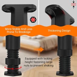 Adjustable Bed Frame Support Legs,5.31"-8.66"Heavy Duty Plastic Furniture Feet-Ideal for Beds,Sofas,Tables, with Screws Included